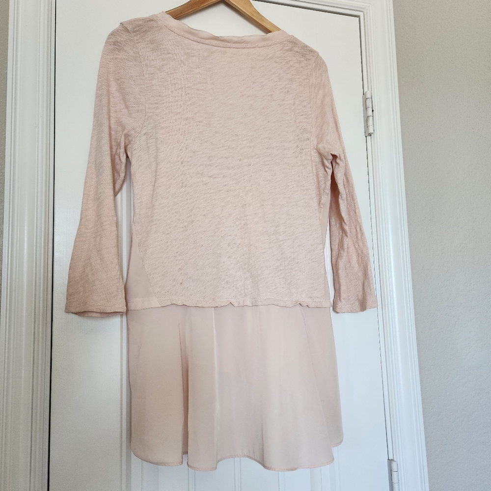 Meadow Rue Anthropologie Melia Blush Peplum Blouse Large - Picture 6 of 14